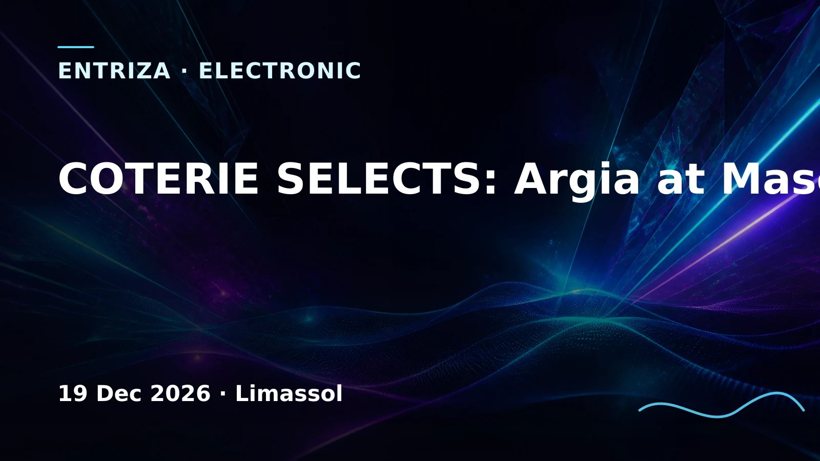 Coterie Selects — Argia at Mason — official event artwork